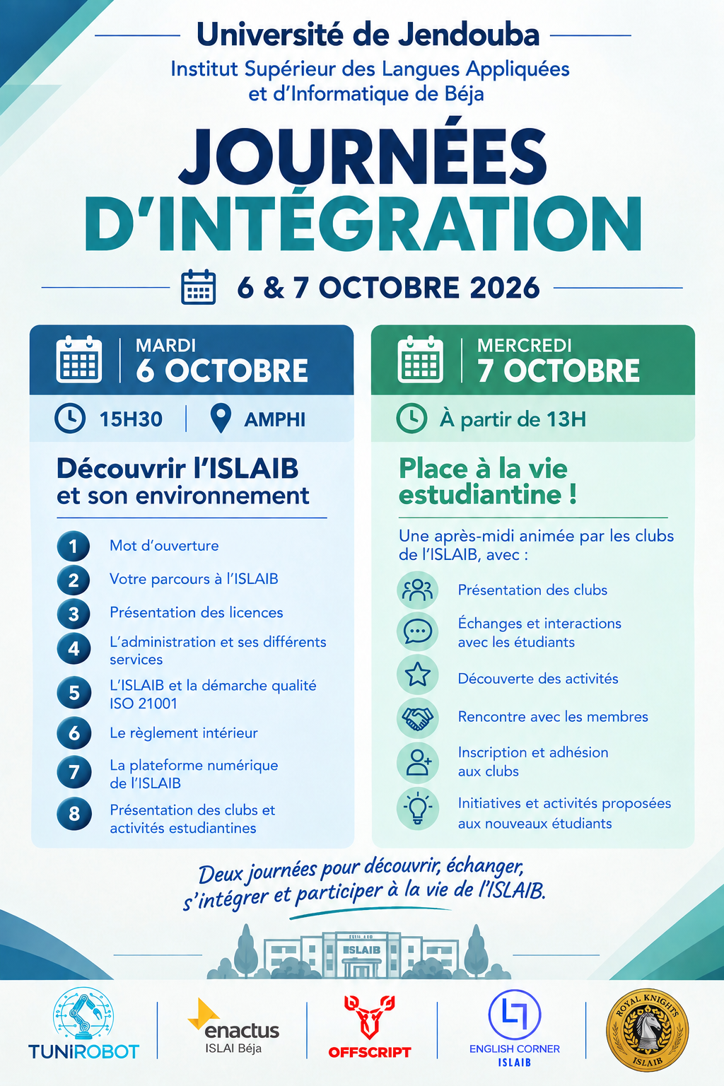 Journées d'intégration 2026-2027